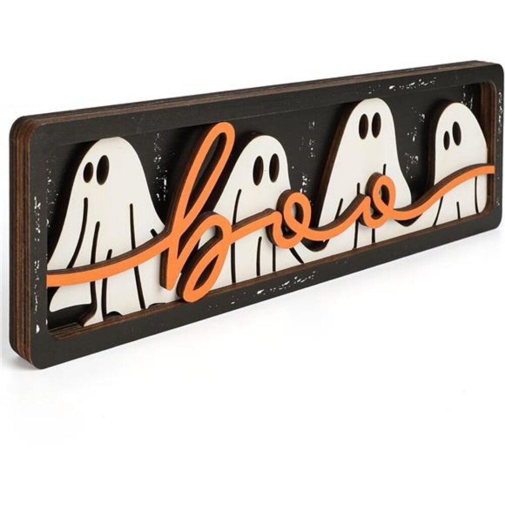Vintage Halloween BOO Decorations for Office, Home, Table, Mantel, Shelf, Desk